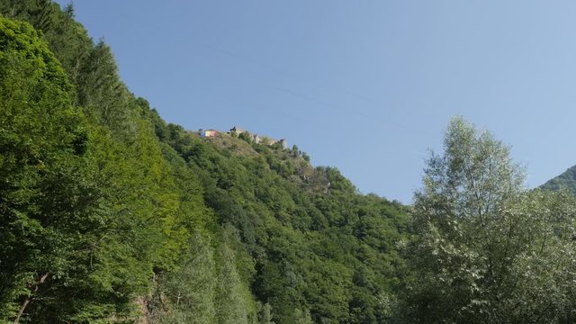 Real Vlad Tepes aka Dracula castle called Poenari citadel 4K video