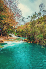 Waterfalls Plitvice lakes. Surprisingly clean and transparent lakes of Croatia. A truly pristine and wonderful piece of wildlife in the mountains. A famous landmark in Croatia