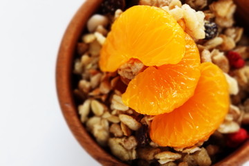 Canned food, Mandarine orange and granola