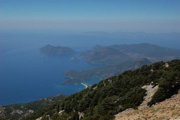 A view from the Babadağ mountain in Ölüdeniz, Turkey