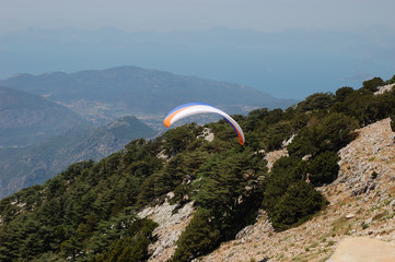 Paragliding from the Babadağ mountain in Ölüdeniz, Turkey