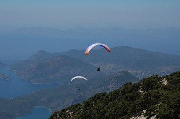 Paragliding from the Babadağ mountain in Ölüdeniz, Turkey