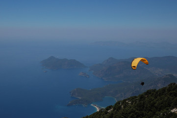 Paragliding from the Babadağ mountain in Ölüdeniz, Turkey