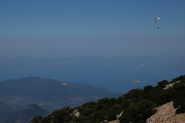Paragliding from the Babadağ mountain in Ölüdeniz, Turkey