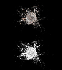 3D illustration of a water splash with alpha layer