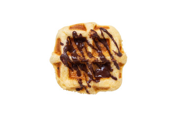 waffle topped chocolate isolated on white background