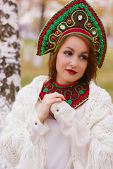 girl in a traditional slavic costume