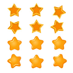 Set of star icons for rating and design