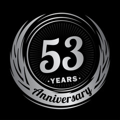 53 years anniversary. Anniversary logo design. Fifty-three years logo.