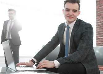 Fototapeta premium business concept.determined young businessman