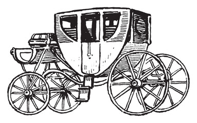 Stagecoach, vintage illustration.