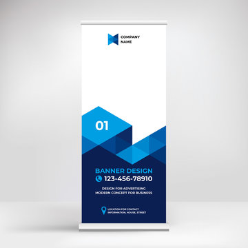 Advertising banner roll-up, modern design  for business presentations, conferences, seminars, banner template to promote products and services.