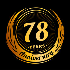 78 years anniversary. Anniversary logo design. Seventy-eight years logo.