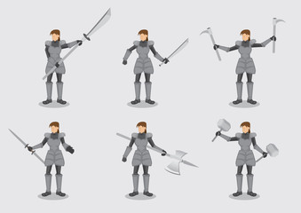 Female Warrior Character Design Vector Illustration