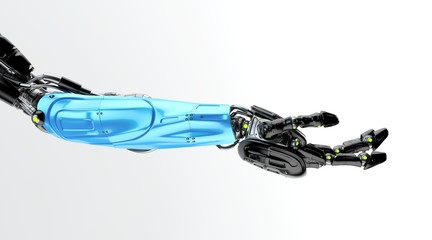 Futuristic arm, type of bionic arm with similar functions to a human arm. 3d rendering