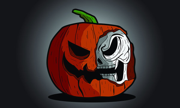 pumpkim skull art