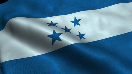 Honduras flag with visible wrinkles and realistic fabric.