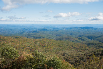 Fall Colors Show - Blue ridge Parkway North Carolina - Drive Through