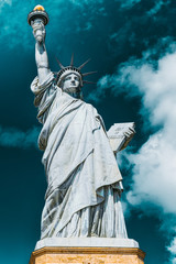 Fototapeta premium Statue of Liberty (Liberty Enlightening the world) near New York. Close-up. USA.