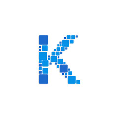 Vector Logo Letter Blue Blocks Cubes K