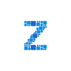 Fototapeta premium Vector Logo Letter Blue Blocks Cubes Z