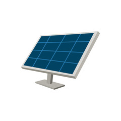 Solar panel isolated on white background vector illustration. Alternative renewable energy resource image. Green power technology.
