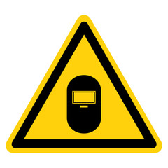 Warning Wear a Welding Mask Symbol Sign ,Vector Illustration, Isolate On White Background Label .EPS10