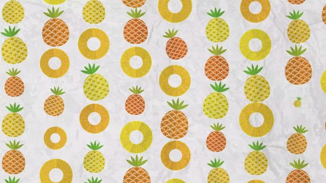 Pineapple Pattern Animation with Chroma Key and Luma Matte. Loop-ready. Perfect for overlays and motion backgrounds.