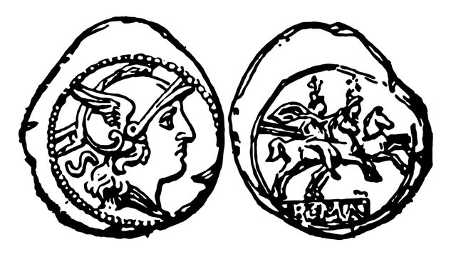 Sesterce vintage illustration.