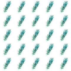 christmas tree branch watercolor pattern