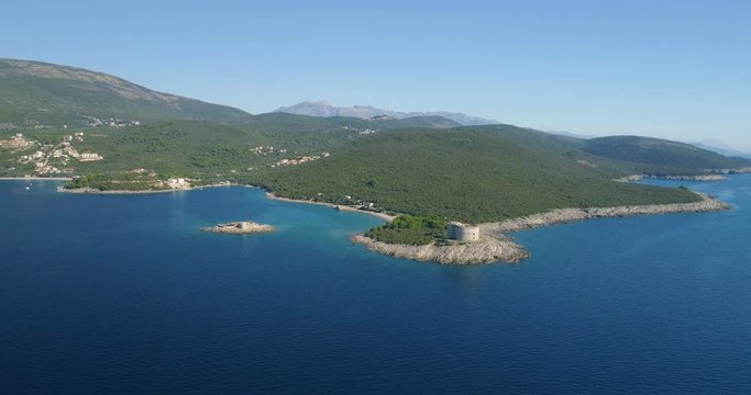 Aerial view of the fortress Arza Lustica peninsula.