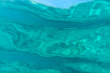 Blue underwater bokeh ,light particles. Abstract. Atlantic ocean