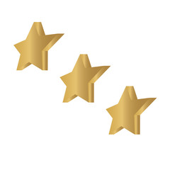 golden isometric star icon- vector illustration