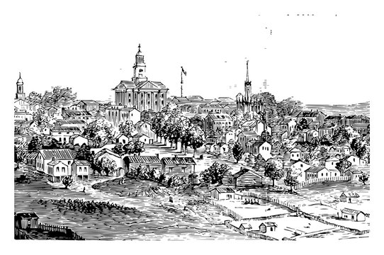 Vicksburg during the Civil War vintage illustration