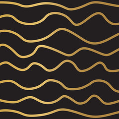 dark golden luxury wavy pattern- vector illustration
