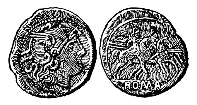 Sestertius vintage illustration.