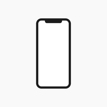 iPhone X, iPhone XS, iPhone XR mobile smartphone frame blank design.