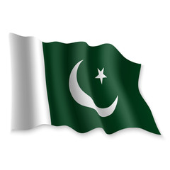 3D Waving Flag. Vector illustration