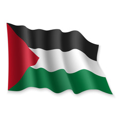 3D Waving Flag. Vector illustration