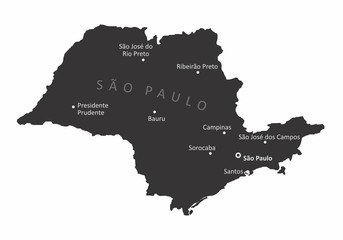 Sao Paulo State isolated map