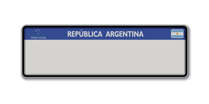 Car number plate. argentina