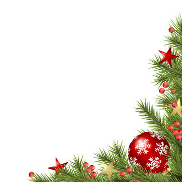decorated christmas fir branches concept