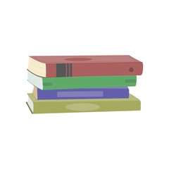 Pile of books. Reading, education, e-book, literature, encyclopedia. Vector illustration in flat style