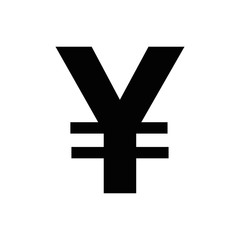 Japanese yen currency symbol. Black silhouette Japan yen sign