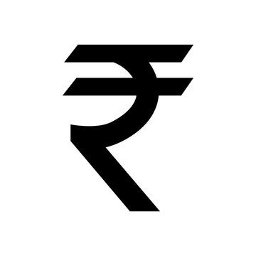 Indian rupee icon symbol isolated on white background. Vector money illustration.