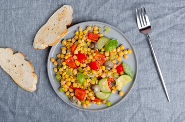 Stewed vegetables in a dish