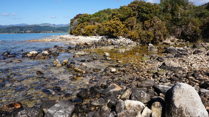 Walkway and the Beach at Anchorage Bay, Abel Tasman National Park, New Zealand