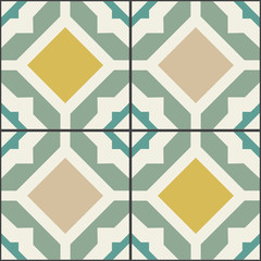 geometrical vintage decor for wall and floor tiles. Seamless pattern tiles.