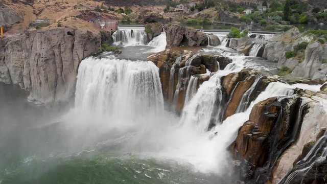 Spectacular aerial view of Shoshone Falls or Niagara of the West with Snake River, Idaho, USA