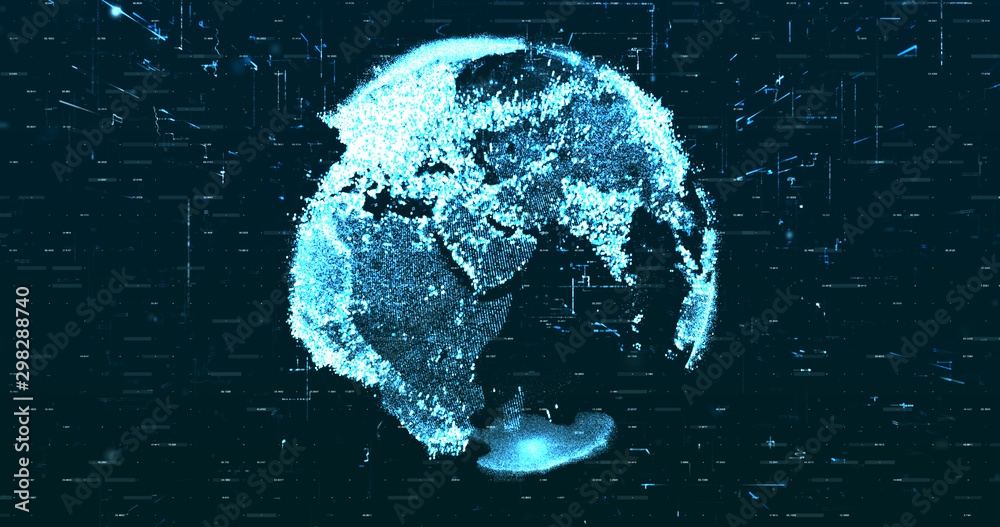 Canvas Prints digital space world 3d data earth background